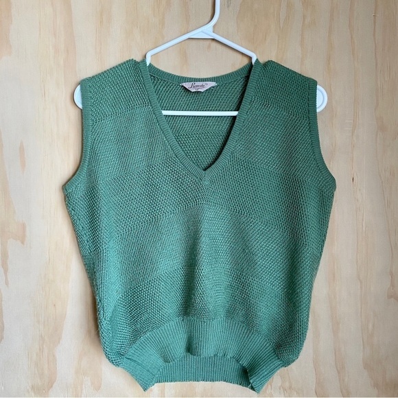 Vintage Mint V-Neck Vest - Picture 1 of 4